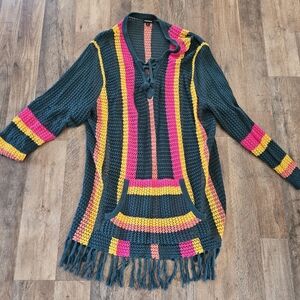 Torrid multi color crochet lightweight Bohemian sweater, 0